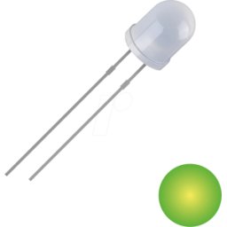 QUADRIOS QUAD 2111O164 - LED de 3 mm con cable, amarillo-verde, 700 mcd, 30°.