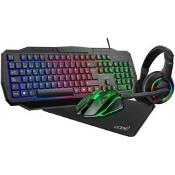 Teclado Cool Youth combinado USB español con ratón, auriculares y alfombrilla