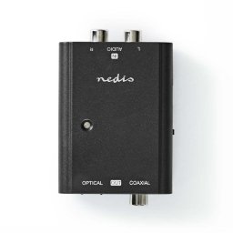 Convertidor de audio NEDIS ACON2508BK digital RCA a TosLink y coaxial 1,8 m