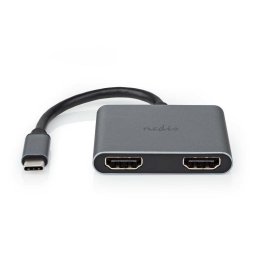 Adaptador gráfico USB Nedis CCGB64670BK01 USB-C a 2x HDMI Negro