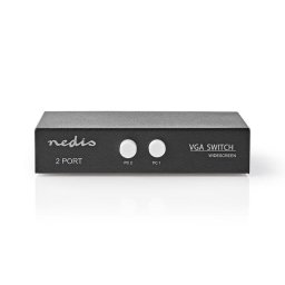 Conmutador de vídeo Nedis CSWI5902BK VGA 2 Puertos Metal Negro