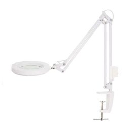 Lámpara de escritorio NEDIS MAGLE2WT con lupa brazo flexible blanca