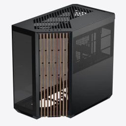 Caja PC APNX V1-W-BK-v1 Midi Tower negra madera ventana lateral gaming