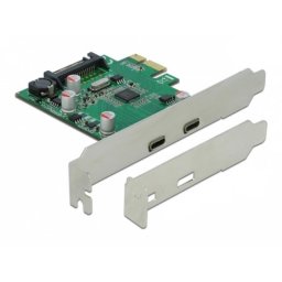 Tarjeta DeLock 90493 PCIe 2 Puertos USB-C 5 Gbps Full-height Low-profile