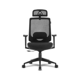 Silla de oficina Alpha Gamer Stella ergonómica malla negra soportes aj.