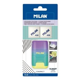 Milan Compact Sunset Sacapuntas Doble con Goma + 2 Recambios