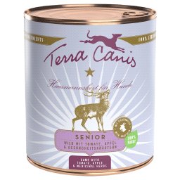 Terra Canis Senior sin cereales 6 x 800 g - Caza con tomate, manzana y hierbas saludables