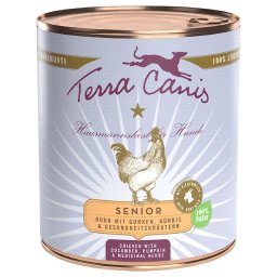 Terra Canis Senior sin cereales 6 x 800 g - Pollo con pepino, calabaza y hierbas saludables