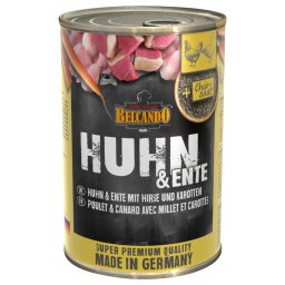 Belcando Super Premium para perros lata única 1 x 400 g - Pollo y pato con mijo y zanahorias