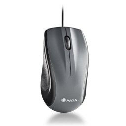 Ratón NGS con cable láser 1200 DPI ambidiestro gris USB