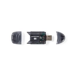 Lector de tarjetas Nedis CRDRU2100BK USB 2.0 Negro SD SDHC MMC