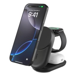 Cargador magnético plegable Belkin WIZ037KQBK 3 en 1 Qi2 UltraCharge 25 W negro