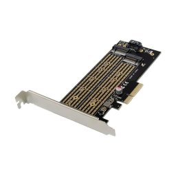 Tarjeta adaptadora MicroConnect MC-PCIE-X4M2 PCIe x4 M.2 NVMe Dual Slot Negro