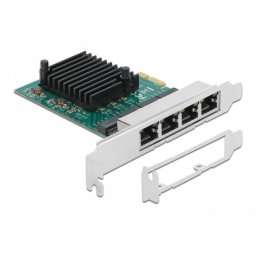 Tarjeta de Red DeLock 89025 PCI Express 4 x Gigabit Ethernet Low Profile Full Duplex