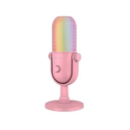 Micrófono Razer Seiren V3 Chroma USB supercardioide con LED RGB rosa