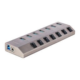Hub StarTech 7 puertos 5 Gbps modelo 5G7AIBS-USB-HUB-EU con interruptores individuales
