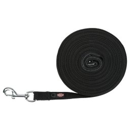 Correa de rastreo Trixie, negra para perros - Talla: M-L: 15 m de largo / 20 mm de ancho