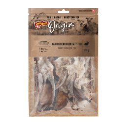 DeliBest Origin Orejas de conejo con pelo para perros - 100 g