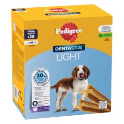 Pedigree Dentastix Light snacks dentales para perros medianos (10 - 25 kg) - Pack % -168 unidades