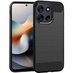 Funda para móvil Cool Parachoques Fibra de carbono Negra protección reforzada para Motorola Moto G56 5G