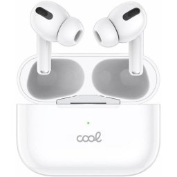 Auriculares Cool Chester inalámbricos Bluetooth con cancelación de ruido, micrófono y sonido envolvente, blancos
