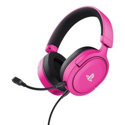 Auriculares Trust GXT 498P Forta con cable conectividad 3,5 mm Gaming micrófono extraíble rosa