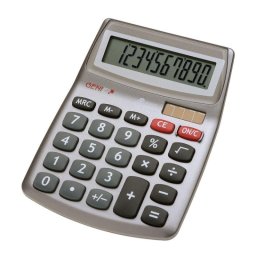 Calculadora Genie 540 de sobremesa, 10 dígitos, pantalla inclinada, solar y batería