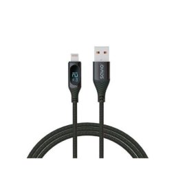 Cable Lightning Savio CL-173 con pantalla digital y carga rápida 1 m negro