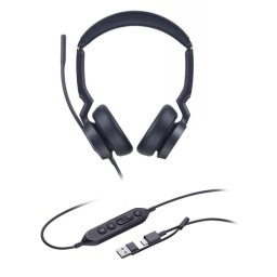 Auriculares Yealink UH46 Dual UC con cable USB-C/A Cancelación de Ruido para oficina negros