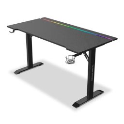 Mesa Gaming Alpha Gamer 140 cm Aglomerado Fibra de carbono RGB y extras