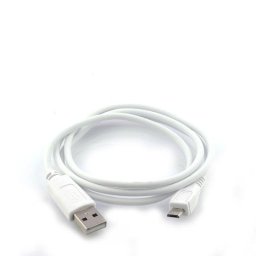 Cable Micro USB 2.0 Dam Electronics 1 Metro Blanco PVC Aleación de Metal