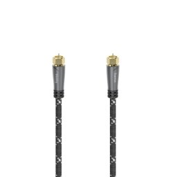 Cable coaxial Hama 00205077 1,5 m Conectores F Macho Apantallado Negro Gris