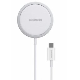 Cargador inalámbrico Swissten MagStick MagSafe 15W 1,5 m Blanco