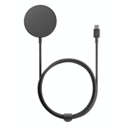Cargador inalámbrico NATIVE UNION Snapstand Qi2 magnético para iPhone 15 W cable 1,5 m negro