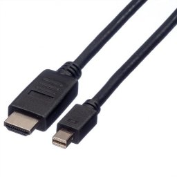 Adaptador de cable de vídeo ROLINE 11.04.5792 Mini DisplayPort a HDMI 3 m negro