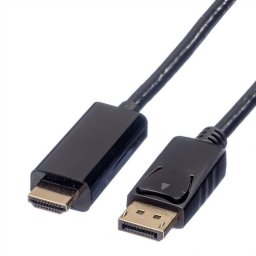 Adaptador de vídeo ROLINE 11.04.5785 DisplayPort a HDMI 1 m negro