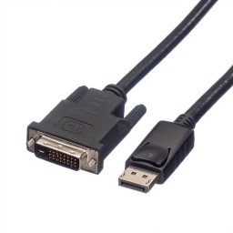 Adaptador de cable de vídeo ROLINE 11.04.5775 DisplayPort a DVI-D 1,5 m negro LSZH