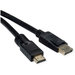 Adaptador de cable de vídeo ROLINE 11.04.5776 7,5 m HDMI a DisplayPort PVC negro
