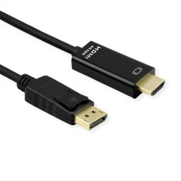 Adaptador de cable de vídeo ROLINE 11.04.5996-10 DisplayPort a HDMI 2 m macho-macho negro
