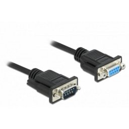 Cable serie DELOCK 86598 RS-232 Sub-D9 macho a hembra 5 m negro