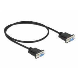 Cable serie DELOCK 86614 RS-232 D-Sub9 hembra a hembra 0,5 m negro