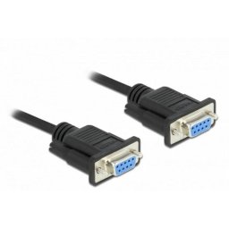 Cable serie DELOCK 86608 RS-232 Sub-D9 hembra-hembra 1 m negro