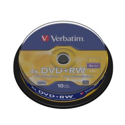 DVD en blanco Verbatim DVD+RW Matt Silver 4,7 GB 10 unidades cakebox