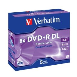 DVD Verbatim 43541 8,5 GB doble capa 8x pack 5 estuche joya resistente