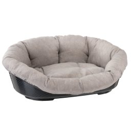 Set de cesta Ferplast Siesta Deluxe con funda Sofá Tweed beige - Talla 10: 93,5 x 68 x 28,5 cm (L x An x Al)