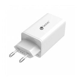 Cargador GaN Leotec LECSPH65W3 Blanco 65W 2xUSB-C PD 1xUSB-A Protección avanzada