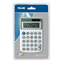 Calculadora Milan 40918BL 8 dígitos sobremesa doble alimentación blanco