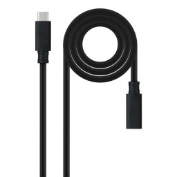 Cable USB-C Nanocable 10.01.4502 3.2 Gen2x2 20Gbps 100W 2m Negro Thunderbolt 3