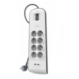 Regleta Belkin BSV804ca2M 8 Tomas 2 USB con Protección y Cable 2 m