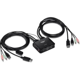 Interruptor KVM TRENDnet TK-220DPI 4K DisplayPort 2 PCs Hub USB Audio